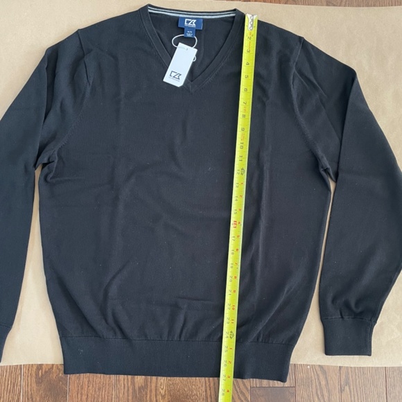 New with tags Men’s Black cotton V-neck sweater - Picture 5 of 6